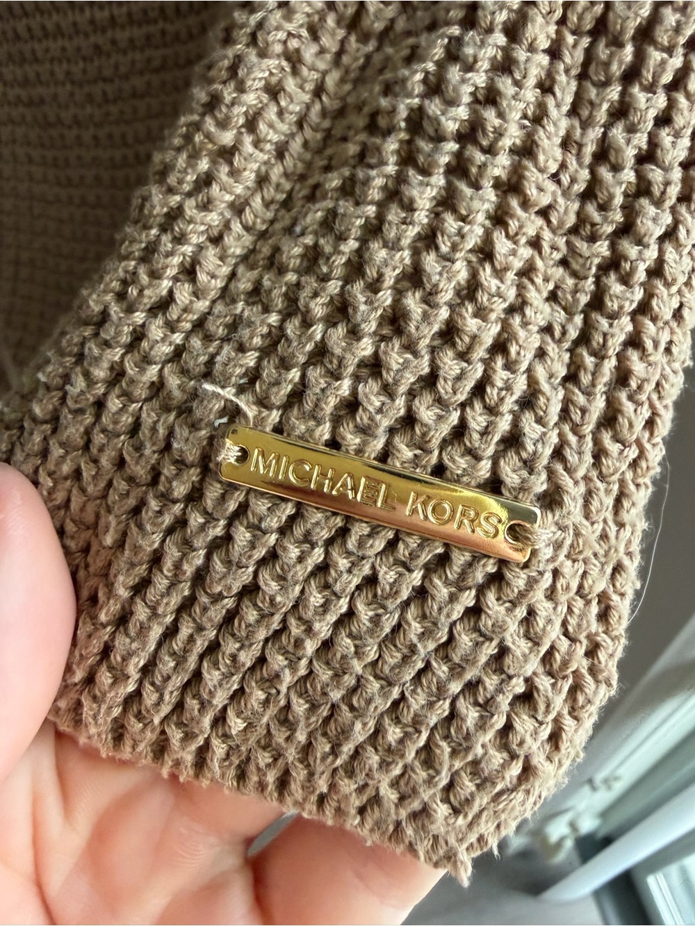 Tan Cowl Neck Knit Sweater - Picture 2 of 4